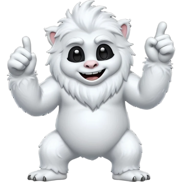 yeti dancing, thumb up emoji