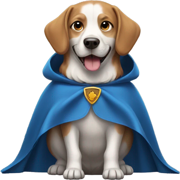 Dog wearing cape  emoji