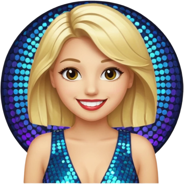 fancy blonde hair girl with night club outfit emoji