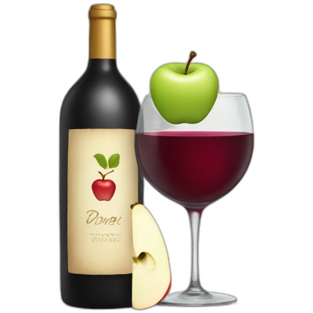 wine and apple emoji