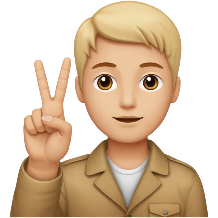 Deux signes peace avec main a l'horizontal avec index de la main droite qui touche le majeur de la main gauche emoji