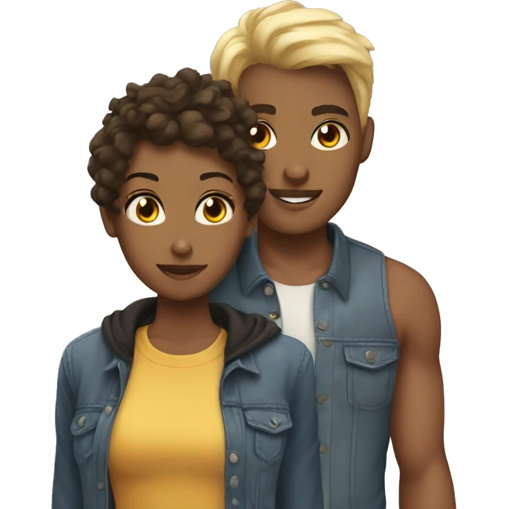 A straight bf with femboy gf emoji