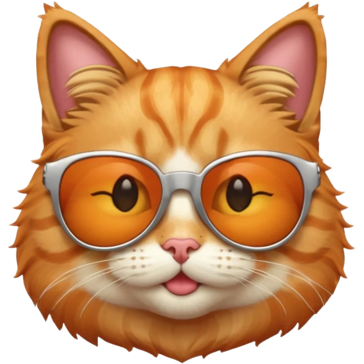 cat wearing sunglasses, winking emoji