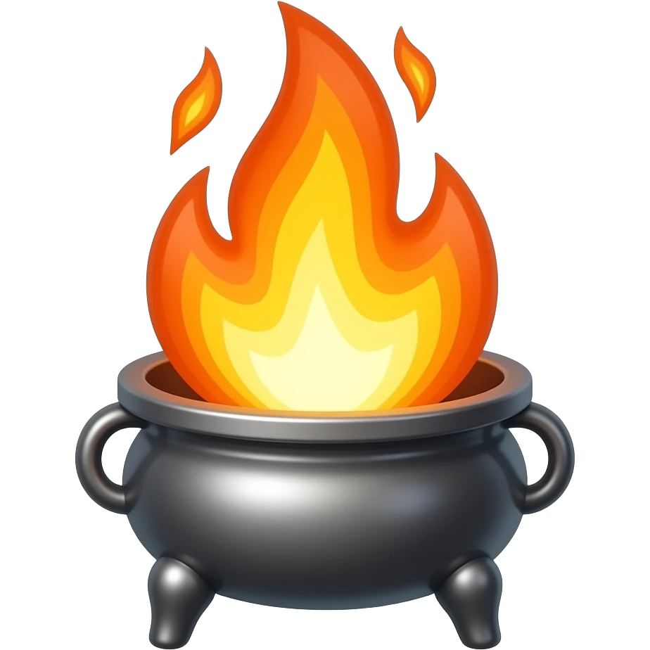 Huge flame in a small brazier emoji