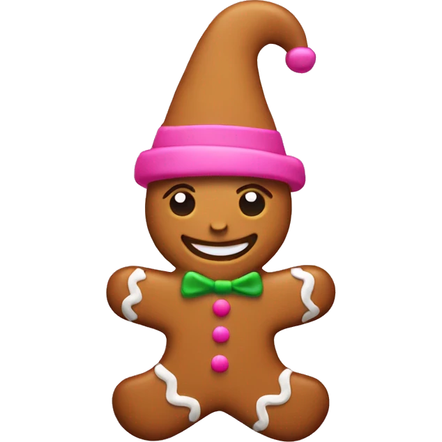 Gingerbread with pink hat emoji