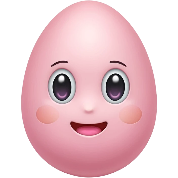 cute pastel pink egg emoji, , soft glow, simple design, transparent background, twitch emote emoji