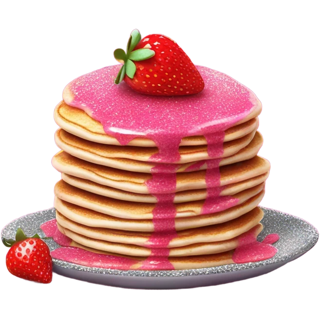 Hot pink breakfast with glitter  emoji