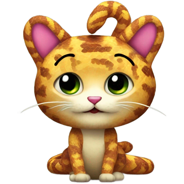 cute snake dressed as a cat emoji