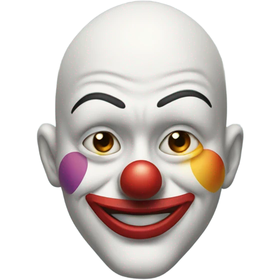 Facing taking off clown mask emoji