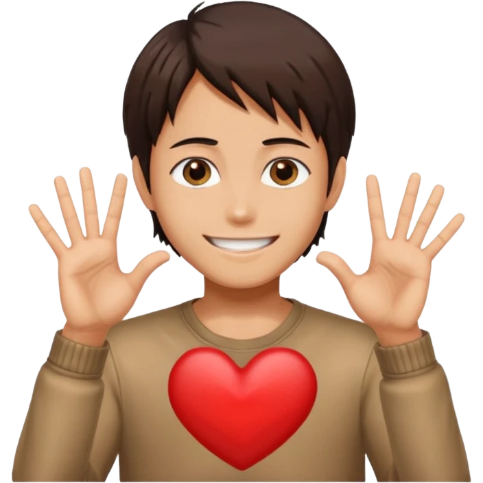 Eren Yeager making a heart sign emoji