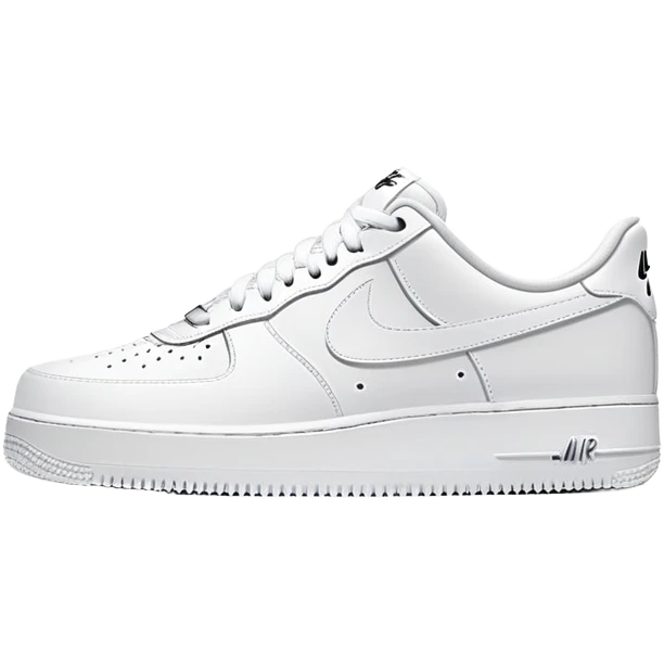 White Nike Air Force 1 sneaker with clean design and Nike swoosh emoji
