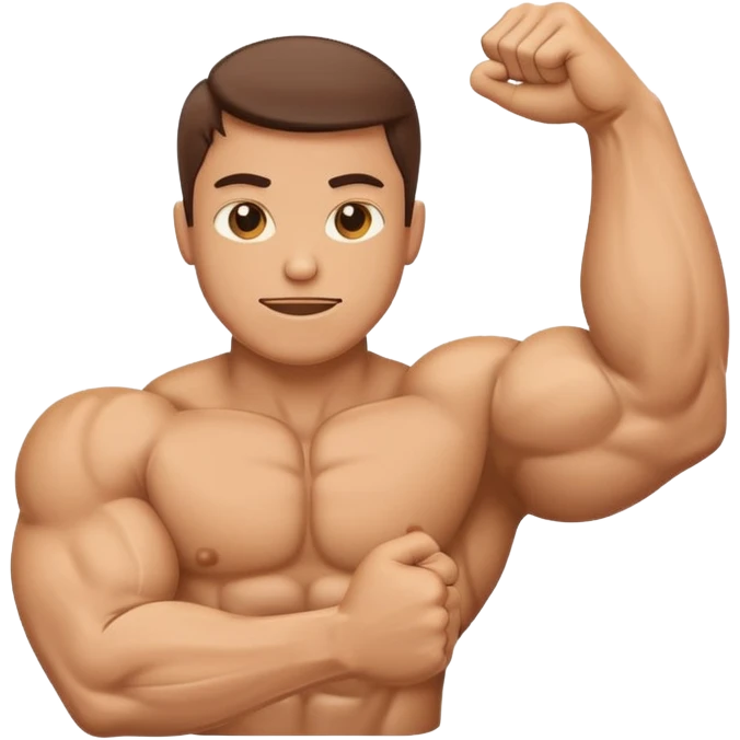 Emoji-style illustration of a single muscular arm flexing the bicep, isolated, no person attached. Smooth, clean vector style, bright flat colors, bold outlines, minimal shading, rounded shapes, high-resolution emoji aesthetic emoji
