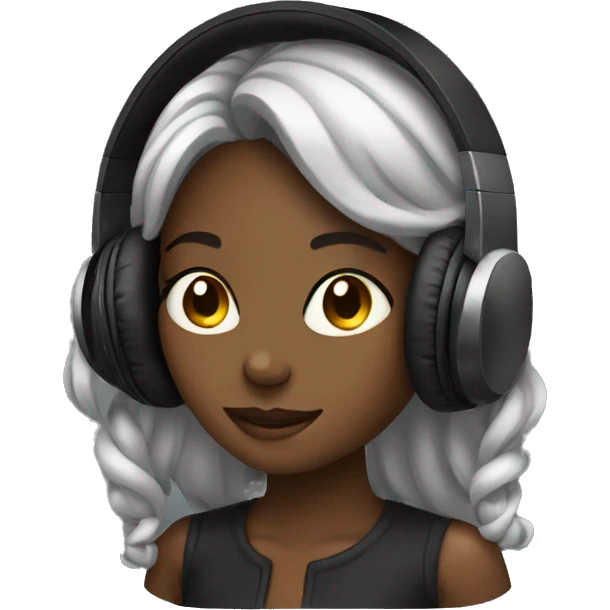 Headphones on a black girl emoji