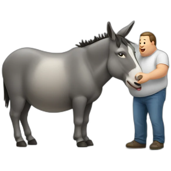 fat man eating a donkey emoji