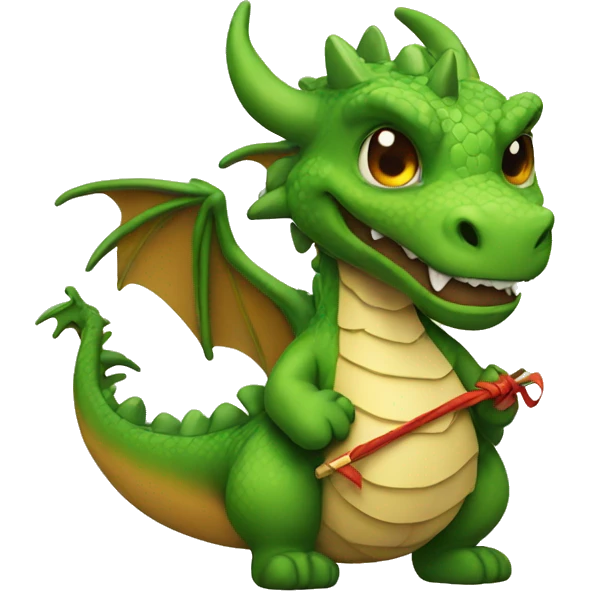 Dragon with a bow emoji