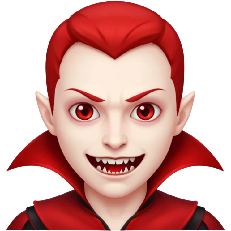 red vampire with gfangs and with red outfit emoji