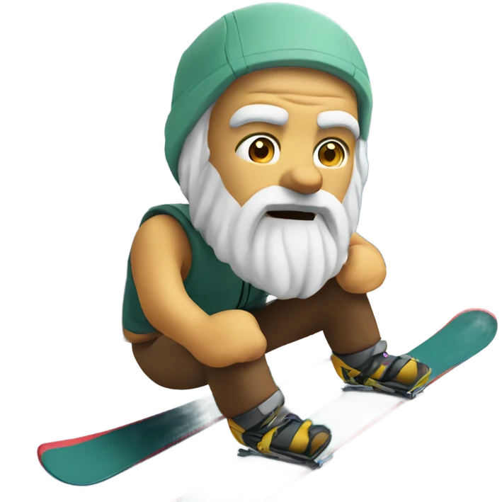 Socrates on mountain skis emoji