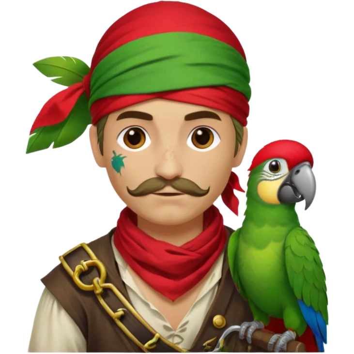 pirate and parrot emoji