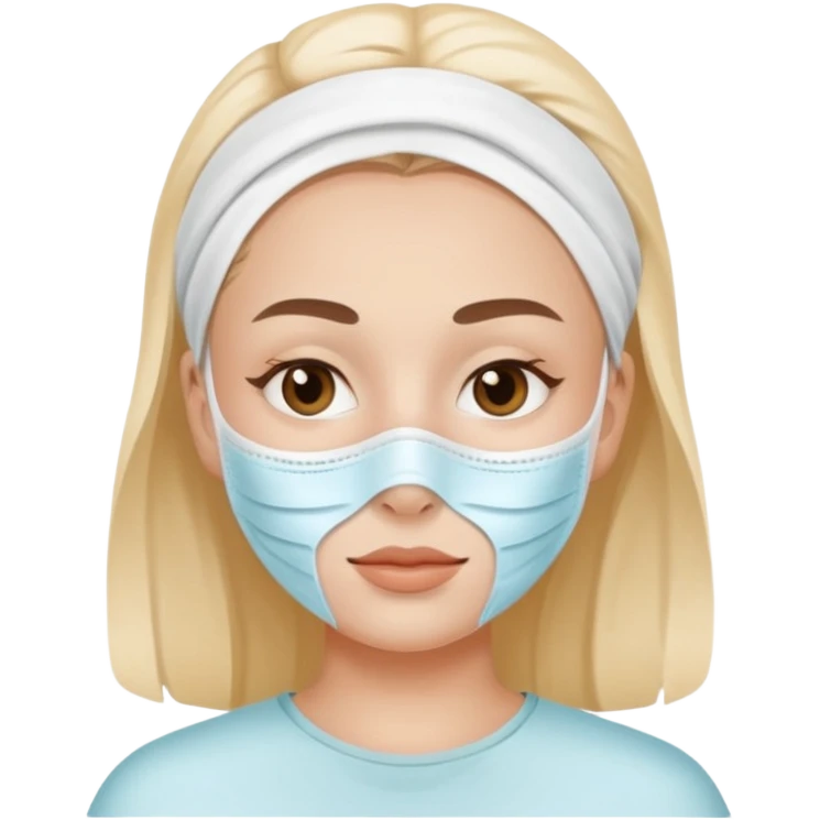 face skincare with mask white pack emoji
