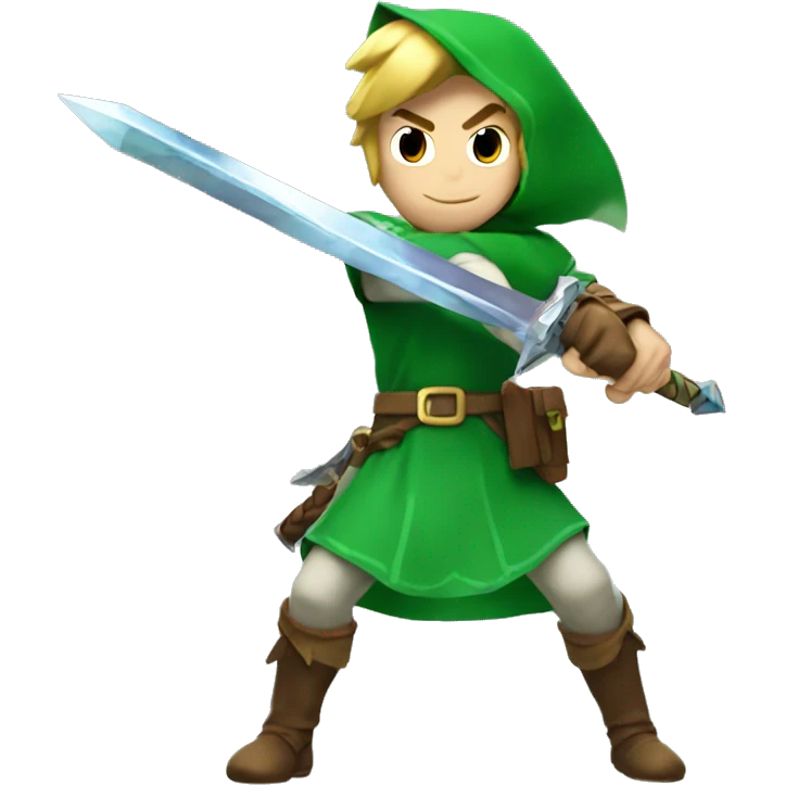 link swinging master sword  green outfit emoji