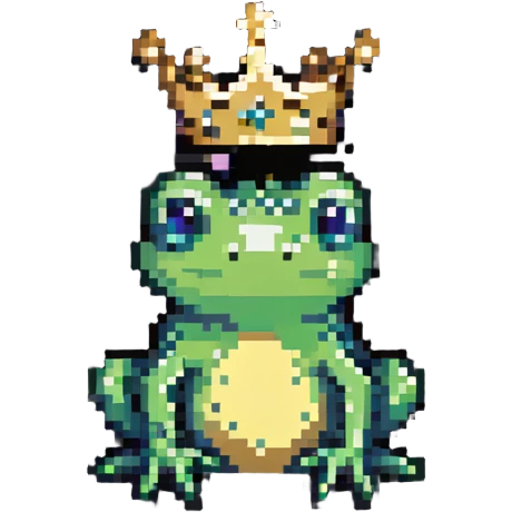 Tiny crowned frog emoji