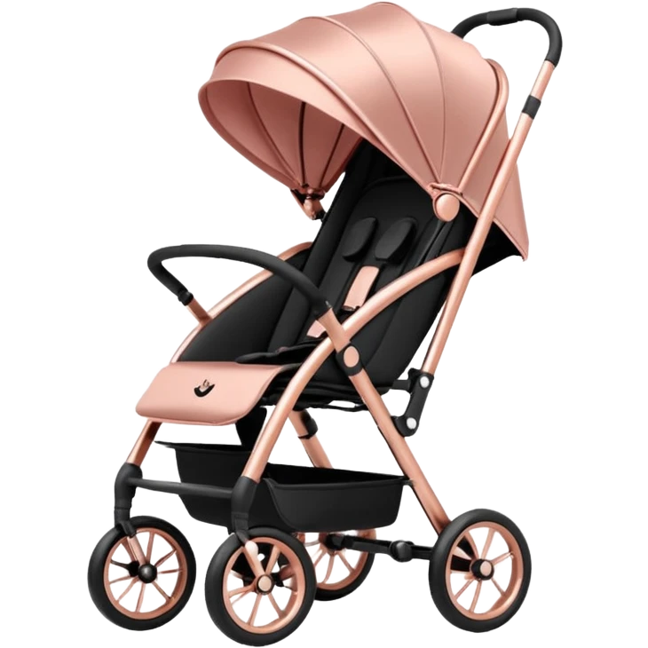 Satin Rosegold designer baby stroller emoji