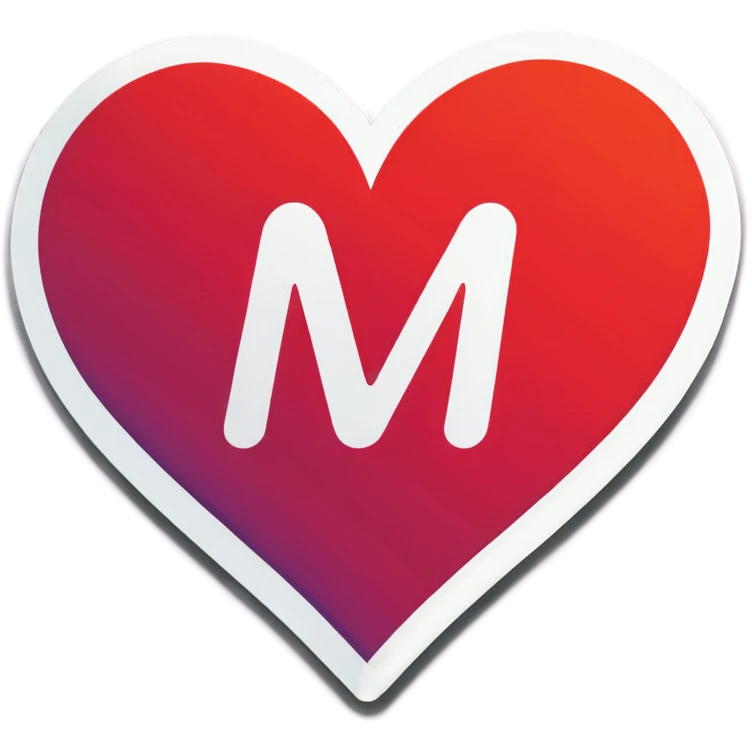 A heart with an L and an M in it emoji