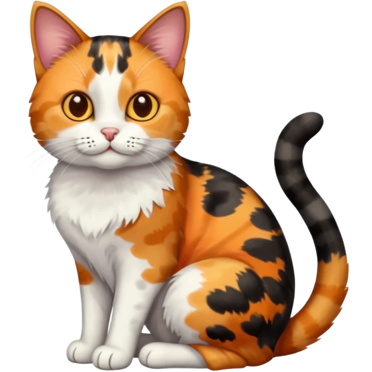 full body patchy calico tabby cat emoji