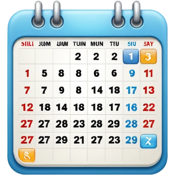 Calendar organiser emoji