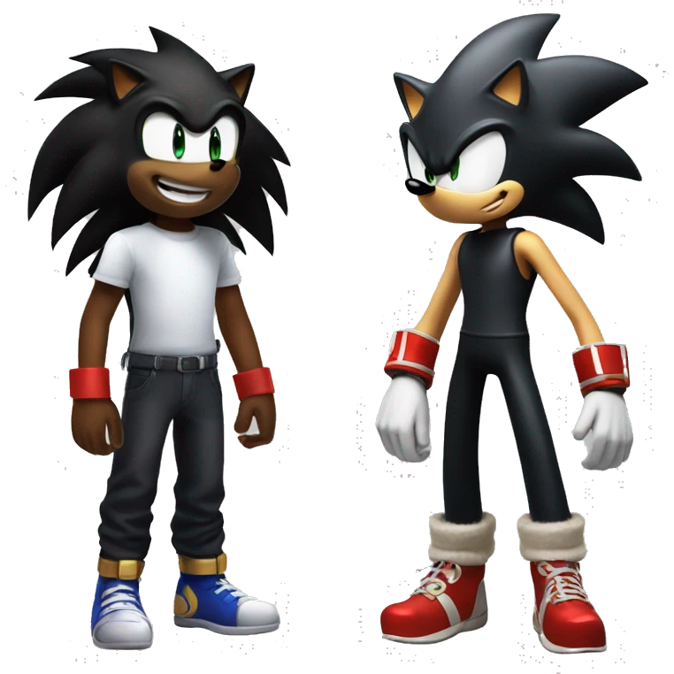 Sonic the hedgehog and shadow the hedgehog hybrid emoji
