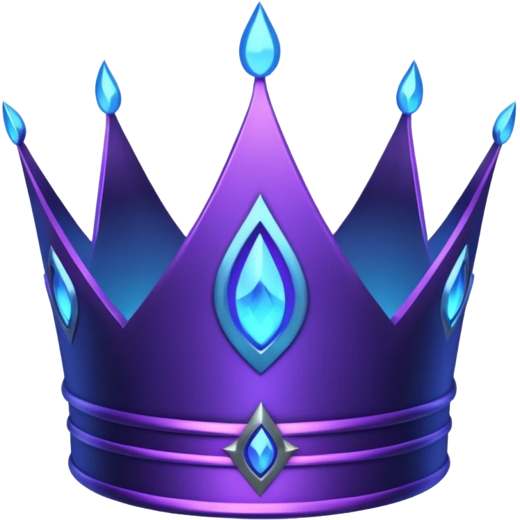 A dark glowing crown with purple neon edges and a small blue flame in the center. Mysterious, powerful, and royal. 👑🔥💜 emoji
