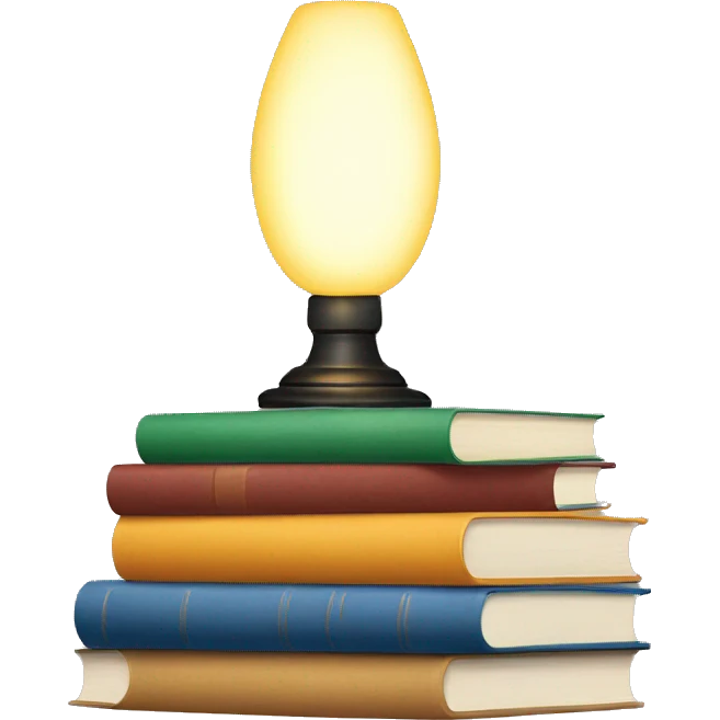 Lamp and stacks of books  emoji