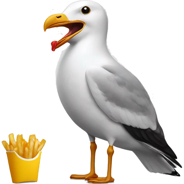 seagull eating fries emoji