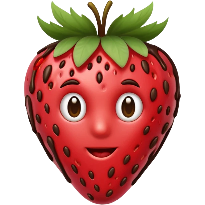 strawberry dipped in chocolate emoji