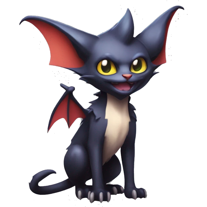  Kawaii Edgy Cool Beautiful Noivern-Nargacuga-Litten-Bat-Cat full body emoji