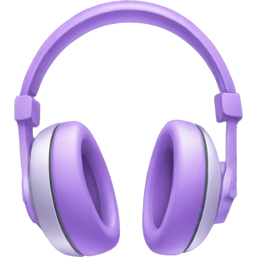 Lilac-colored headphones emoji