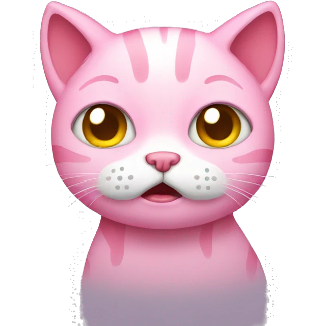crying pink cat emoji