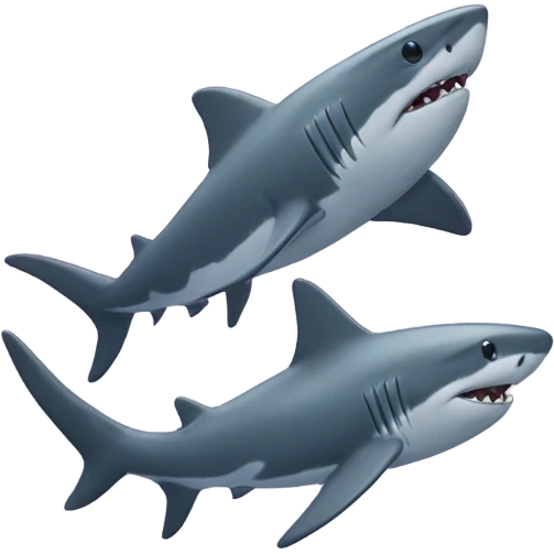 two sharks hugging emoji