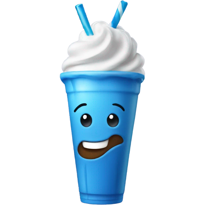 Dancing blue milkshake emoji