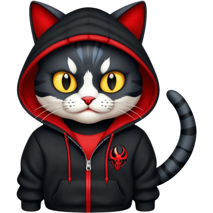 Cat wearing a venom hoodie  emoji