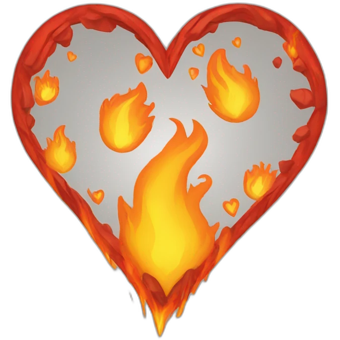 Heart fire flat emoji