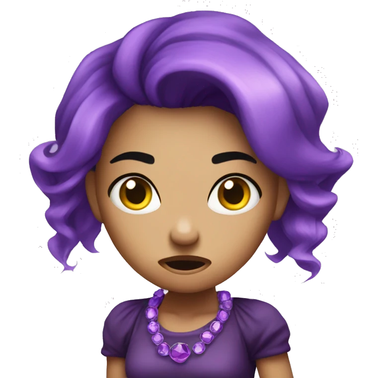 angry jewel girl with purple gem hair emoji