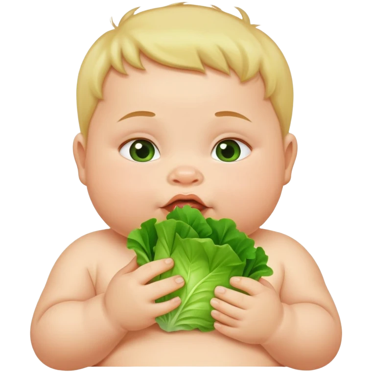 Fat baby eating lettuce emoji