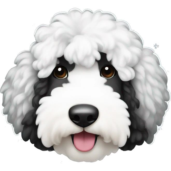 Christmas black and white sheepadoodle  emoji