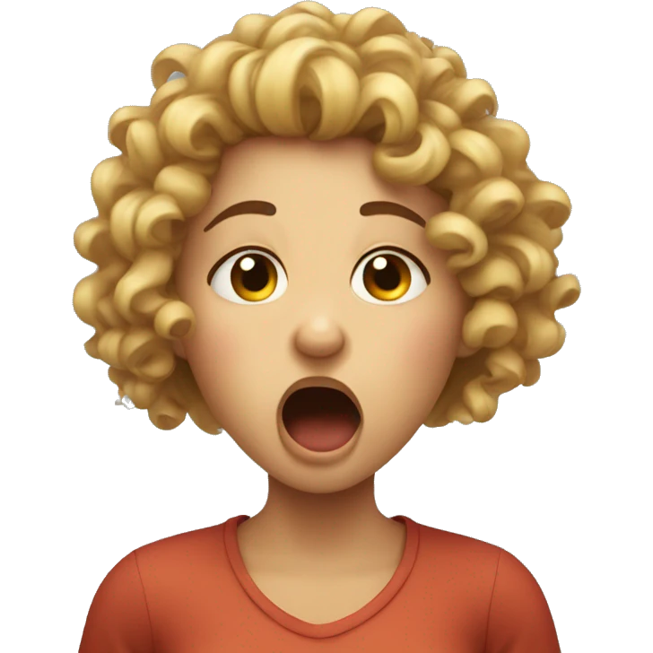 Curly Girl coughing emoji