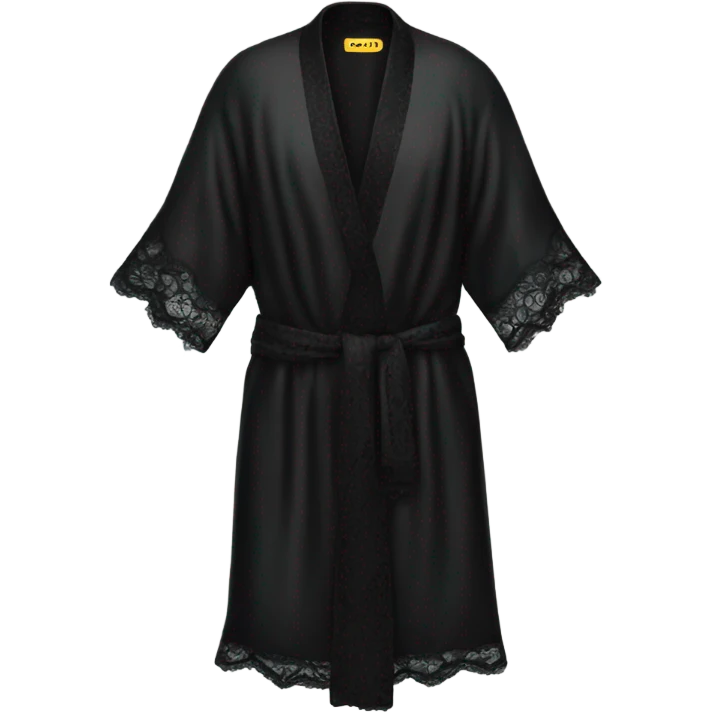 black silk robe with black lace emoji