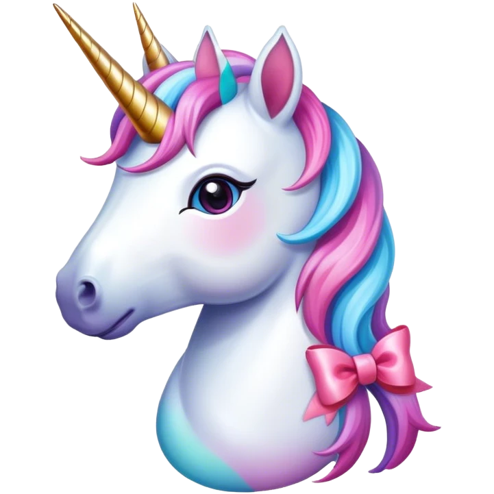Unicorn with a bow emoji