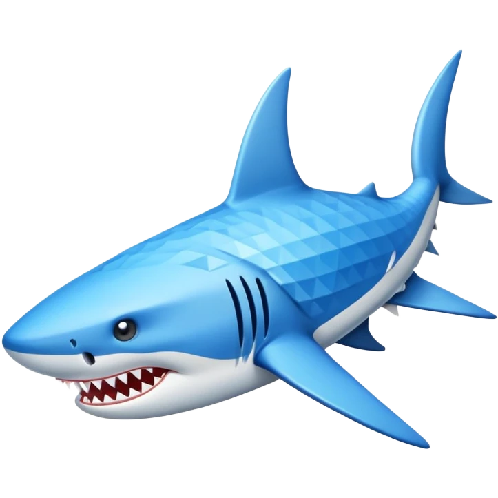 Un tiburón con zapatillas azules ￼ emoji