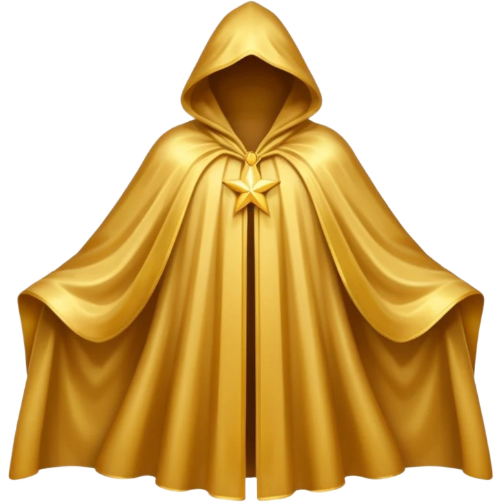 a fantasy  magic, gold color with star pattern cloak emoji