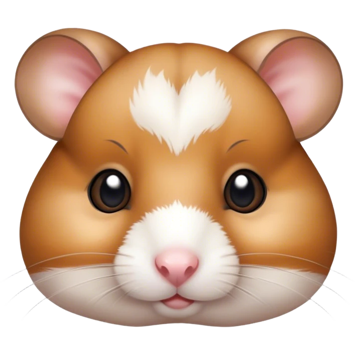 Cinematic Noble Brown and White Banded Hamster Portrait Emoji, Poised and regal, with a tiny, compact build and a uniquely patterned coat of warm brown and crisp white bands, deep-set soulful dark eyes, Simplified yet sharp and sophisticated features, highly detailed, glowing with a soft, dignified glow, high shine, intelligent and charming, stylized with an air of distinctive elegance, focused and attentive, soft glowing outline, capturing the essence of a watchful and confident rodent, so majestic it feels as though it could scurry out of the screen with effortless authority! emoji